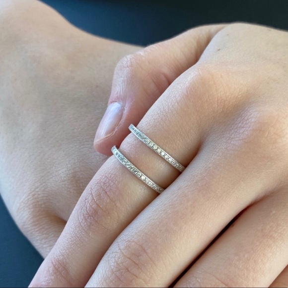 Sale $18! Sterling Silver. Double Band Cz Ring - Picture 5 of 16